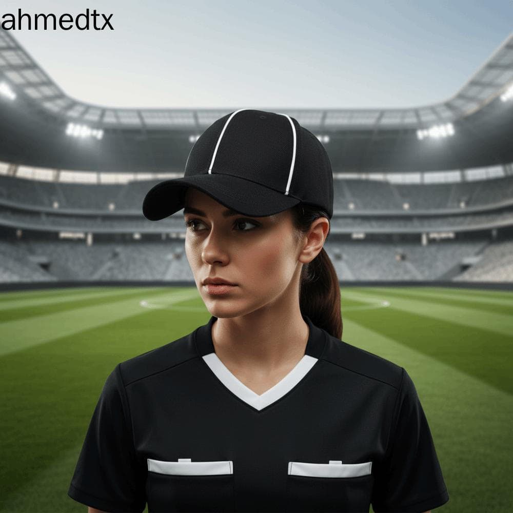 Boné De Beisebol Para Árbitro Profissional AHMEDTXB , Chapéu Esportivo Preto/Branco Ajustável Com Acabamento Contrastant