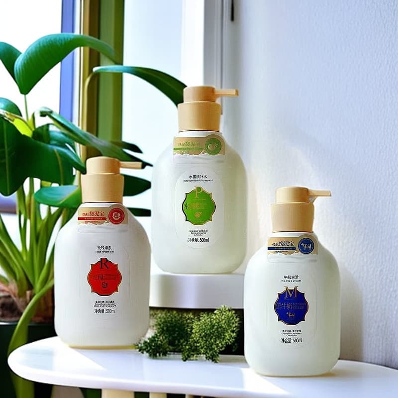 Yishui fonte de maquiagem esfregando lama tesouro esfoliante 500ml Gel leite fresco rosa pêssego amarelo escuro áspero l