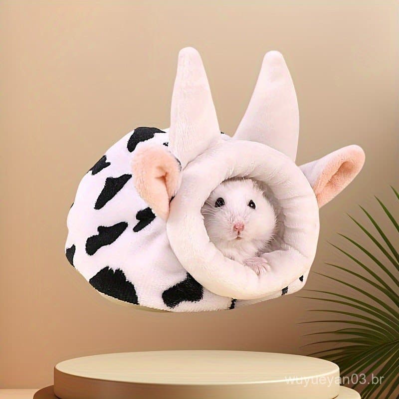 Casa De Hamster Fofa De Desenho Animado , Ninho De Dormir De Algodão Quente De Inverno , Abrigo Para Animais De Estimaçã