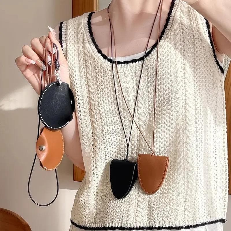 Multifuncional pendurado pescoço cordão de couro magnético longo colar feminino portátil viagem ao ar livre óculos clipe