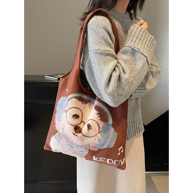 2024 novo estilo Original bonito óculos cão All-Match bolsa de ombro de grande capacidade outono inverno lazer trabalho