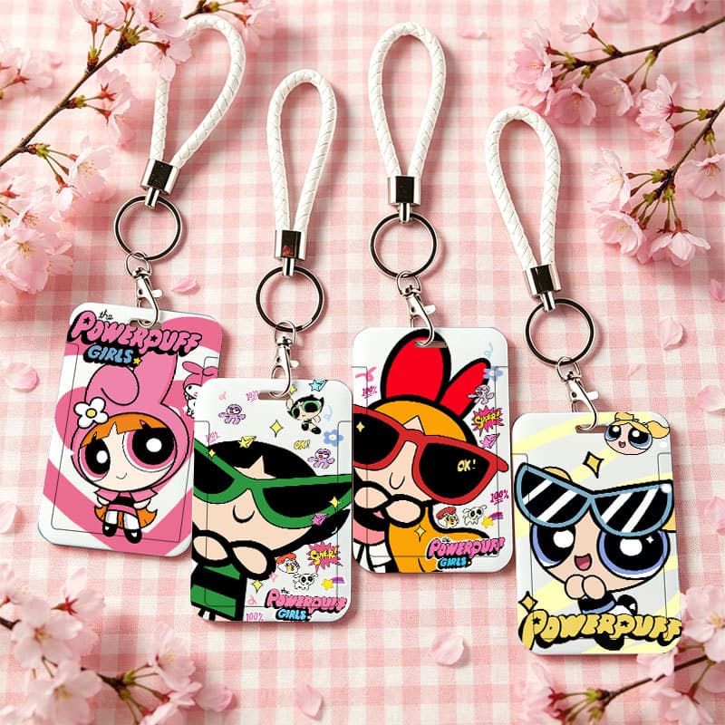 Porta-Cartões Retrô Powerpuff Girls , Protetor De Crachá De Identificação Fofo Y2K Para Cartão De Refeição Do Campus , P