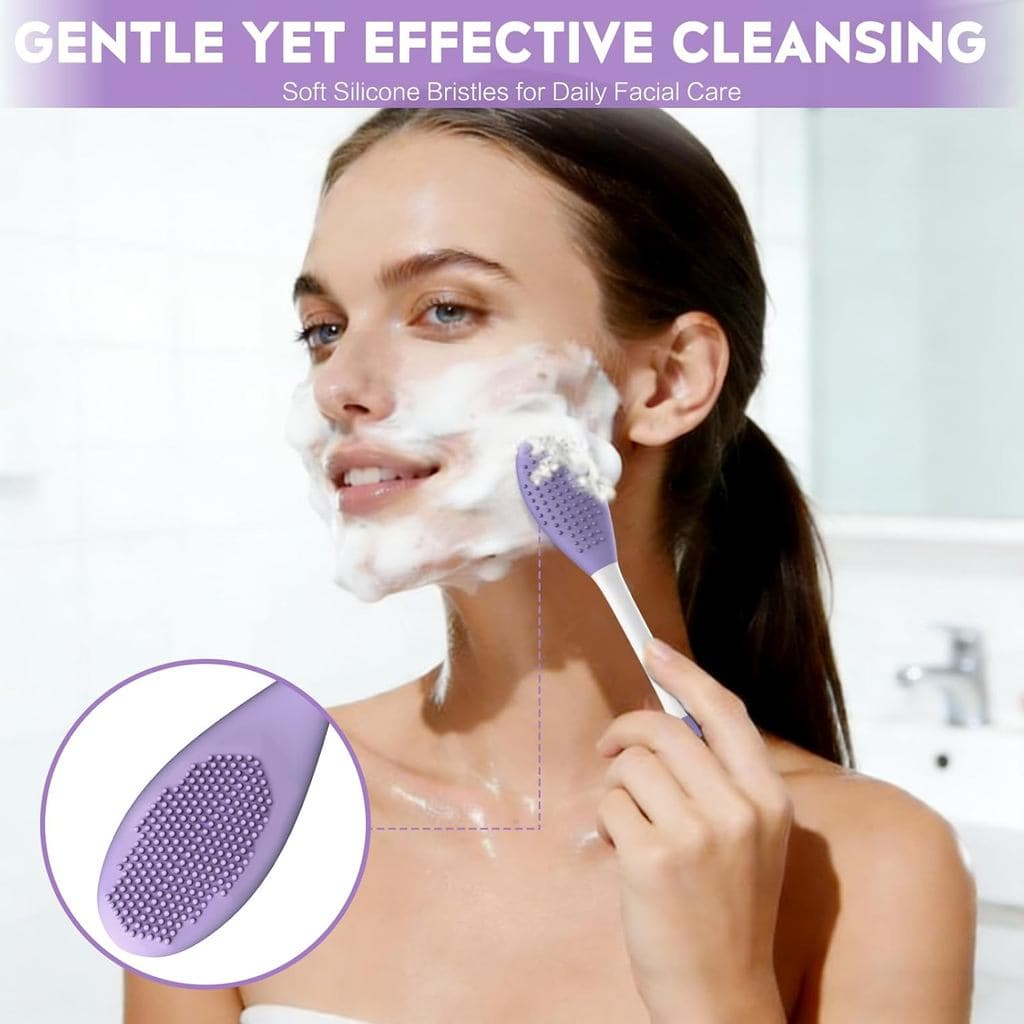 Espátula Aplicadora De Máscara Facial , 2 Peças E Ferramenta De Massagem Poros De Silicone Macio Multifuncional