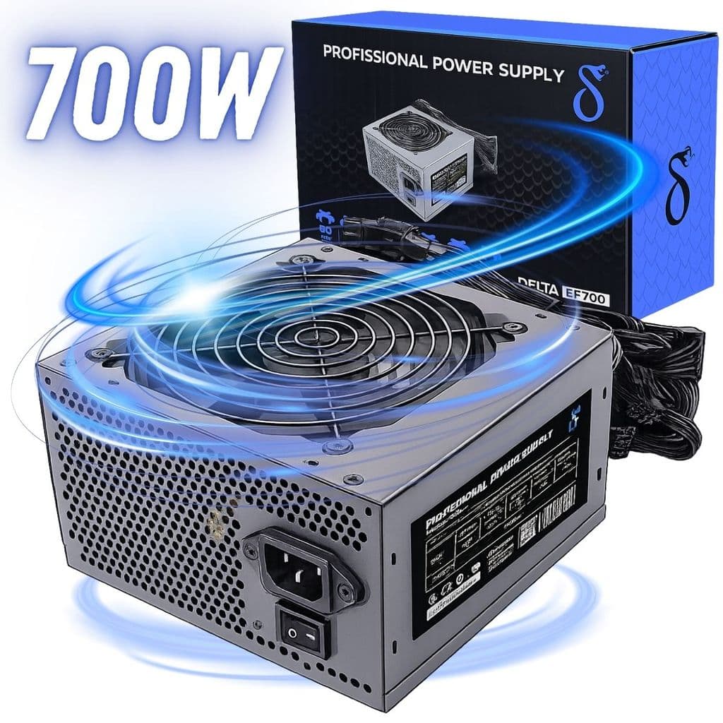 Fonte Gamer 700W Alta Eficiência Ventilação 120mm Conectores PCI-e Sata Bivolt Compatível Intel Amd