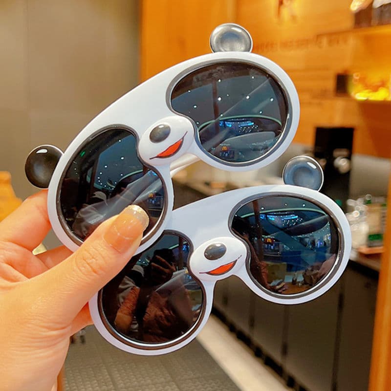 Crianças Panda Silicone óculos de sol meninos meninas polarizado óculos de sol Anti-ultravioleta bonito óculos de sol do