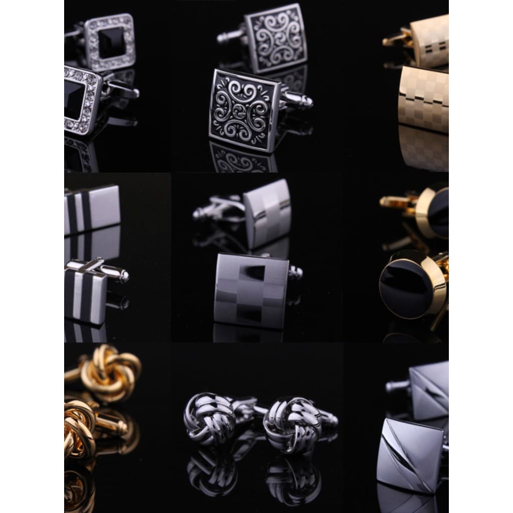 [Caixa de presente] Abotoaduras francesas Cuff Nails Abotoaduras masculinas Cuff Nails Camisa Botões Botões Botões de pu
