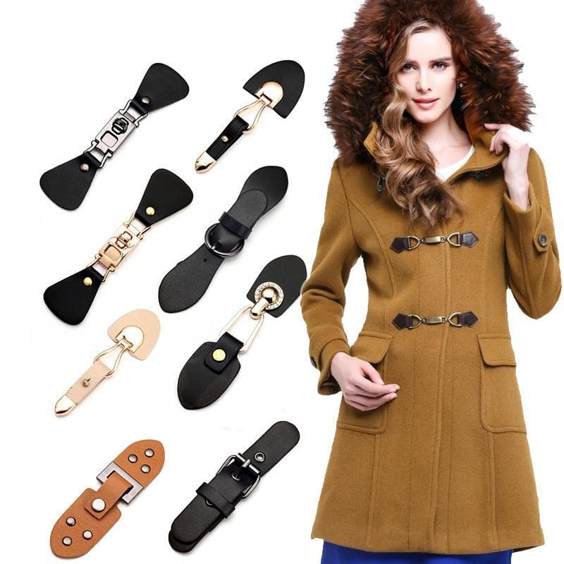 High-End casaco feminino botão decorativo fivela botão de couro blusão jaqueta manguito camisola pele botão de Metal bot