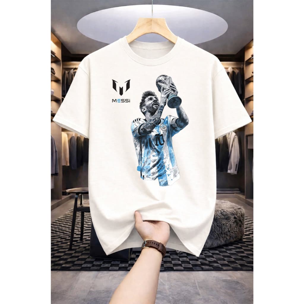 Camiseta Unissex Messi Argentina Malha premium Lançamento