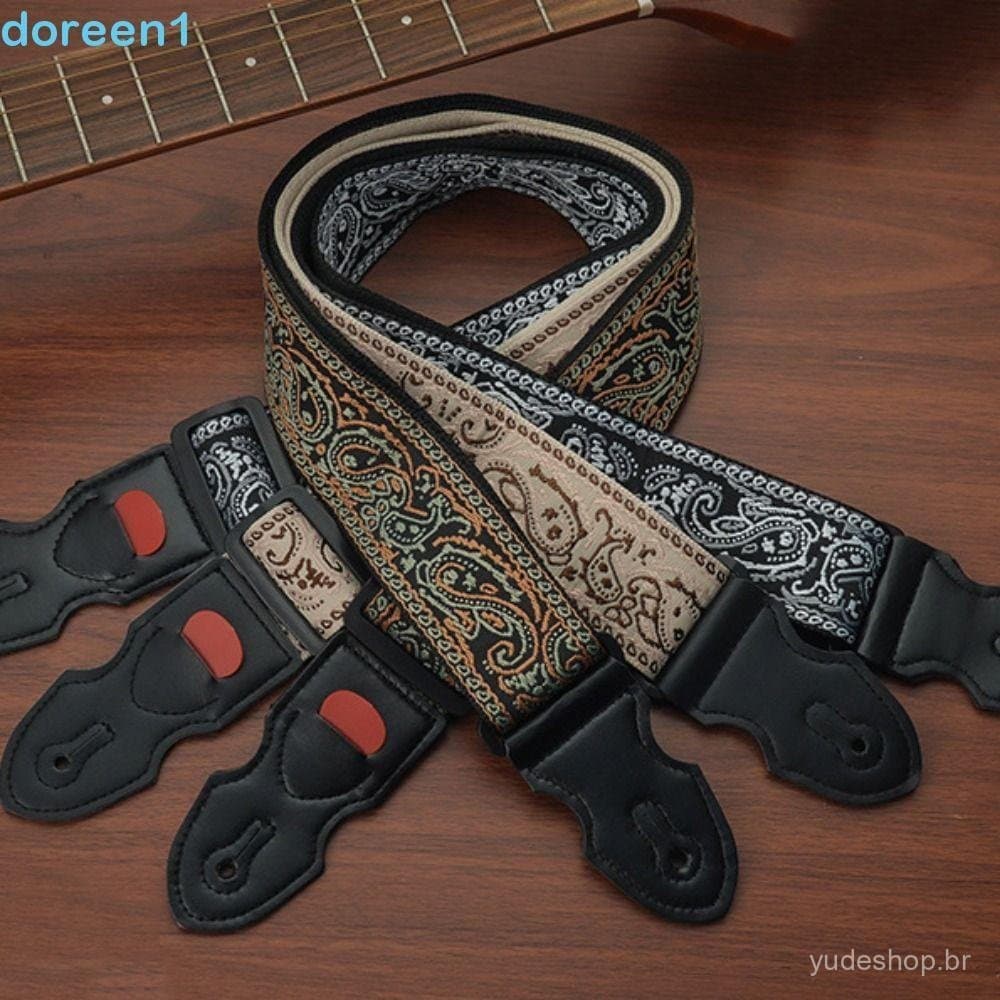 Correia De Guitarra DOREEN , Cintos Elétrica Ajustáveis De Poliéster , Cinto De Ombro Com Estampa Bordada
