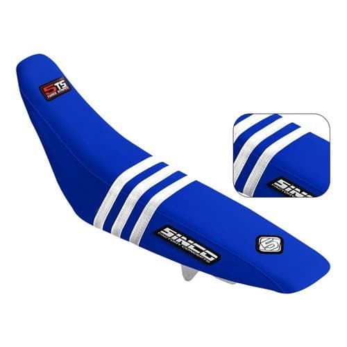 Capa De Banco 5inco Crf 230/250f/300f Antiderrapante Griper Azul e branca emborrachada para honda crf 230f - 250f - 300f