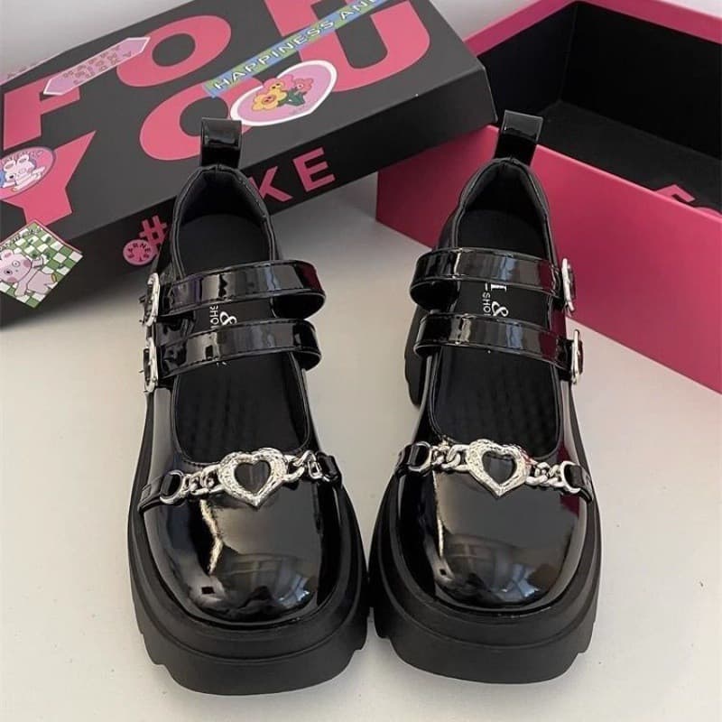 Mary Jane Sapatos Vintage Sola Japonesa Plataforma Uniforme De Fundo Lolita Apartamentos Casuais Feminino Couro Do Plutô