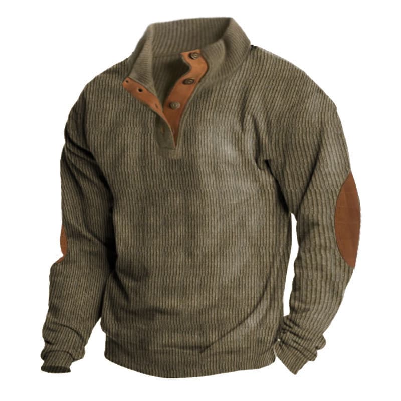 Outono inverno novo estilo Cross-Border jaqueta ao ar livre masculina veludo Casual gola alta moletom de manga comprida