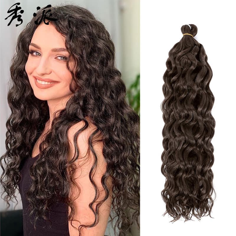 Cabelo Crochet Ondulado, Extensão de Cabelo Sintético para Mulheres