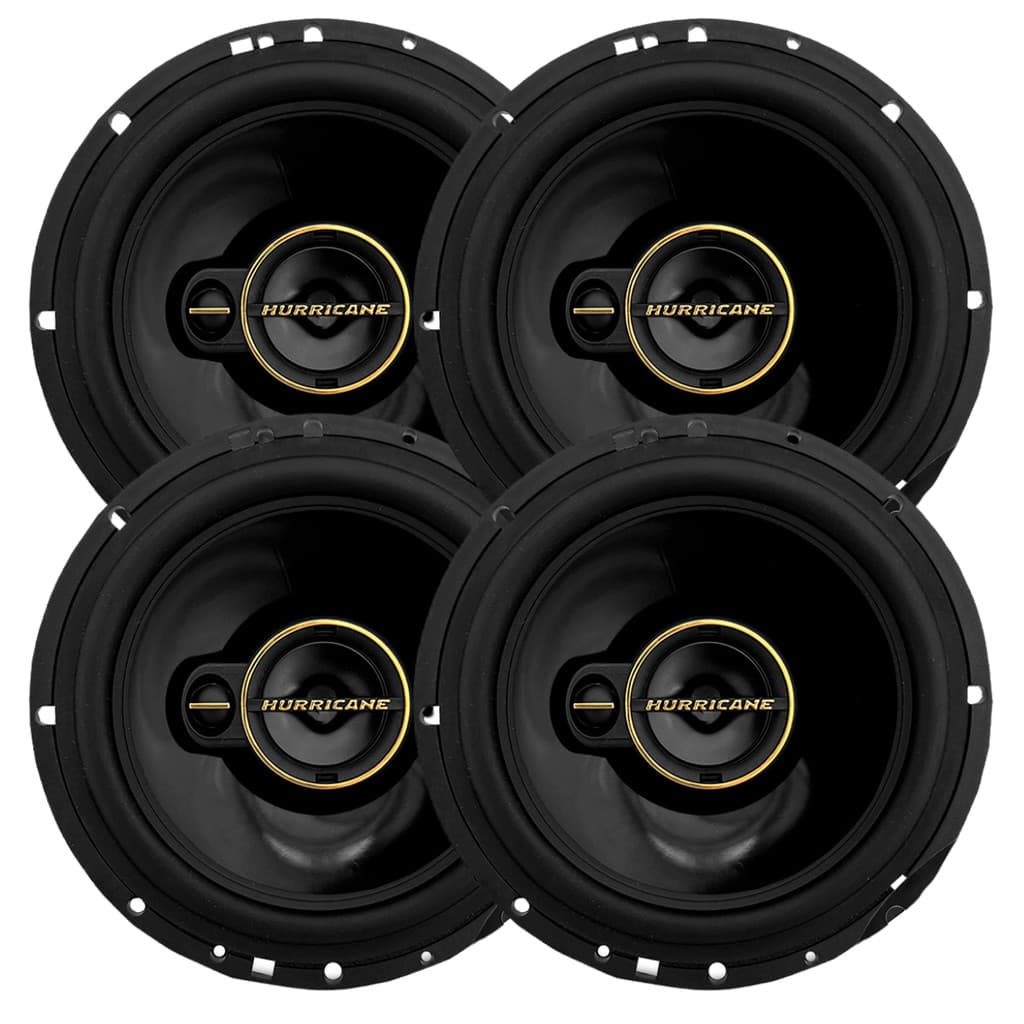 Kit 4 Alto Falantes 6 Polegadas Hurricane 240w Rms A6T Aurum Triaxial 480w Pico 2 Pares