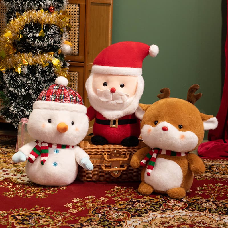 Bonito papai noel boneco de neve veados tecido boneca decoração de natal presente árvore de natal pequeno pingente GQ3D