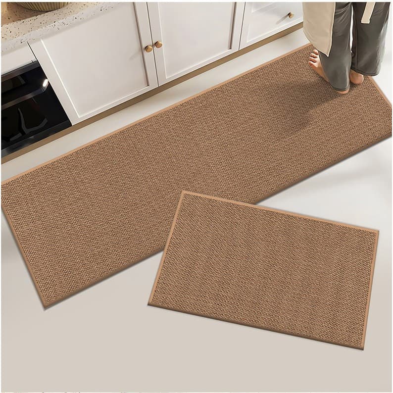 [Novo produto] tapete de linho forro traseiro de borracha tapete de cozinha dobrável tapete de tira longa absorvente ant