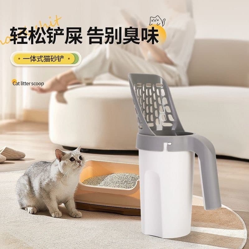Pá para areia de gato com saco de lixo Pá automática para merda Pá para gatos Suprimentos de limpeza para gatos