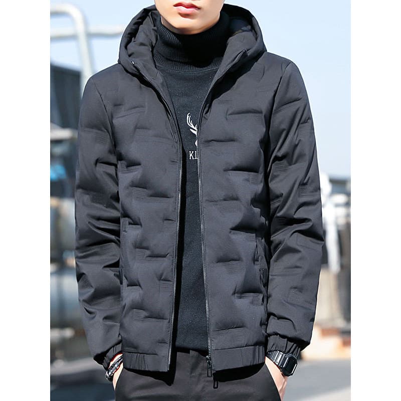 Jaqueta acolchoada leve para baixo jaqueta de inverno masculina com capuz grosso acolchoado jaqueta quente acolchoada ja