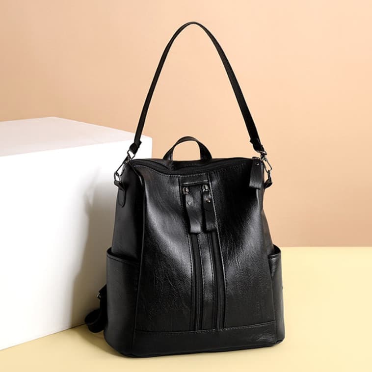 Bolsa de ombro feminina de couro PU macio, leve, casual, para uso diário, bolsa transversal, mochila.