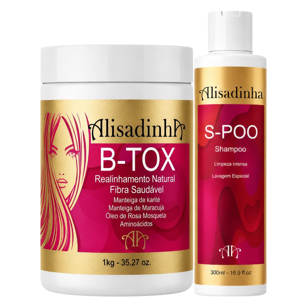 B-tox Orgânico 1kg + Shampoo Antirresíduos 300mL Alisadinha
