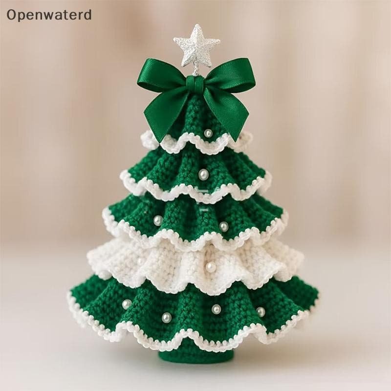 Kit De Árvore De Natal De Crochê DIY Openwaterd-Conjunto De Decoração De Férias Feito À Mão , Para Iniciantes , Enfeite