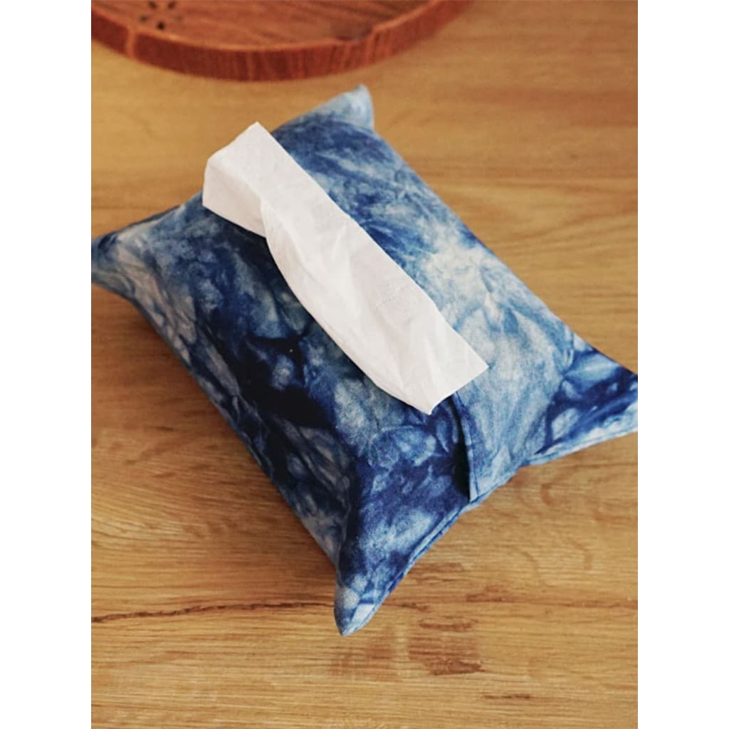 Tie-Dye tecido capa de tecido saco de papel algodão linho saco de tecido caixa de papel saco de tecido azul tingido algo