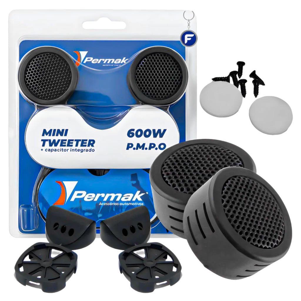 Mini Tweeter de Painel Automotivo 600w Porta Coluna Tampão 4 Ohms Tweter 80w Rms