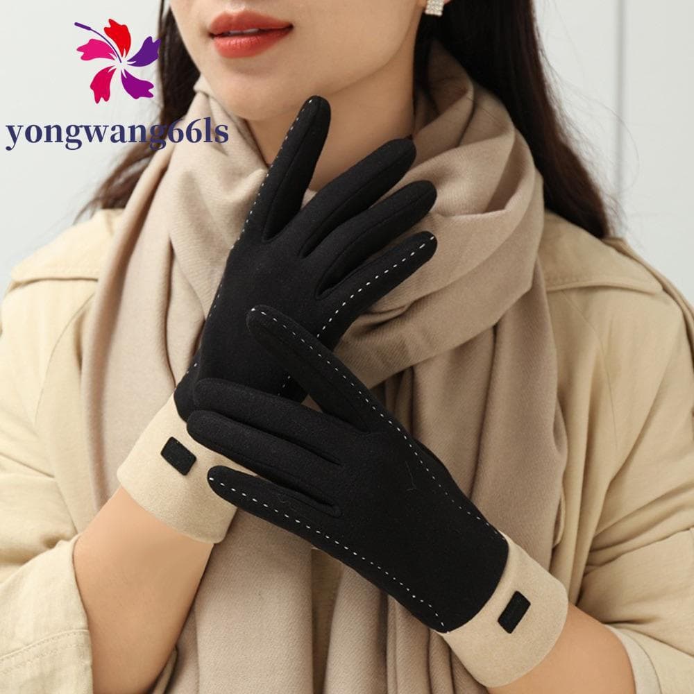 Luvas De Pelúcia YONGWANG , Veludo De Inverno De Cor Sólida Para Manter O Calor Grossas De Tela Sensível Ao Toque À Prov