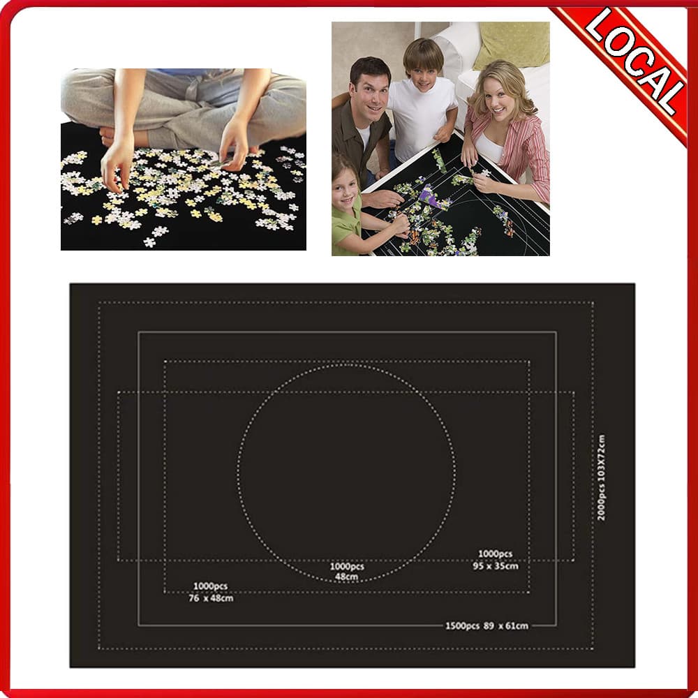 Tapete de armazenamento de quebra-cabeças de feltro (preto) 120 x 80 x 0.15 cm Material de poliéster pode conter quebra-