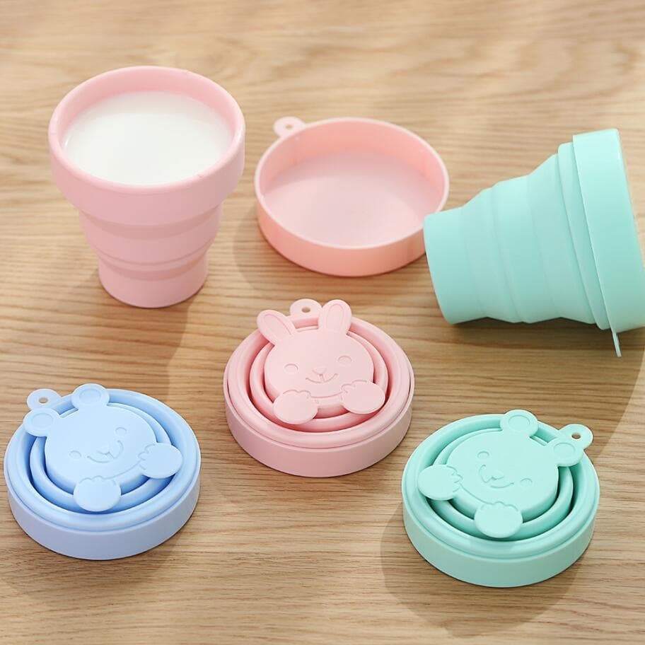 Copo dobrável portátil copo de enxaguatório bucal copo retrátil ao ar livre dobrável Silicone dobrável copo de água viag