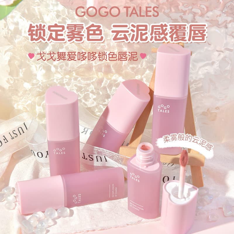 GOGO TALES GOGO TALES GOLES Dança Amor Dodo Bloqueio Cor Lama Labial Batom Branco Brilho Labial Veludo Fosco Matte Lip G