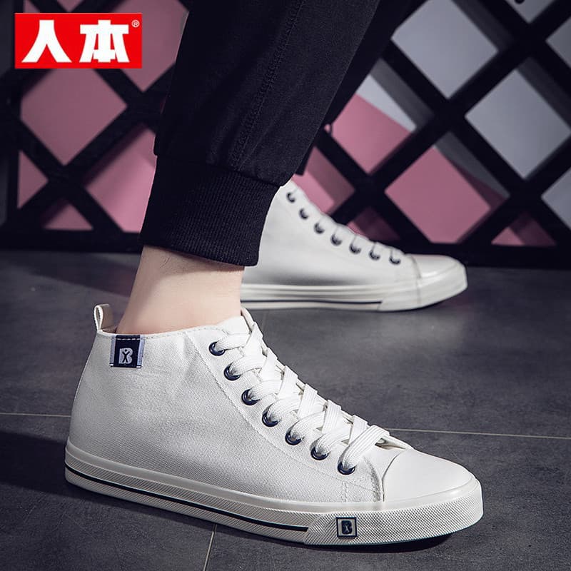 Sapatos de lona de alta qualidade das pessoas 2026 primavera novo estilo Mid-top estudante sapatos esportivos casuais re