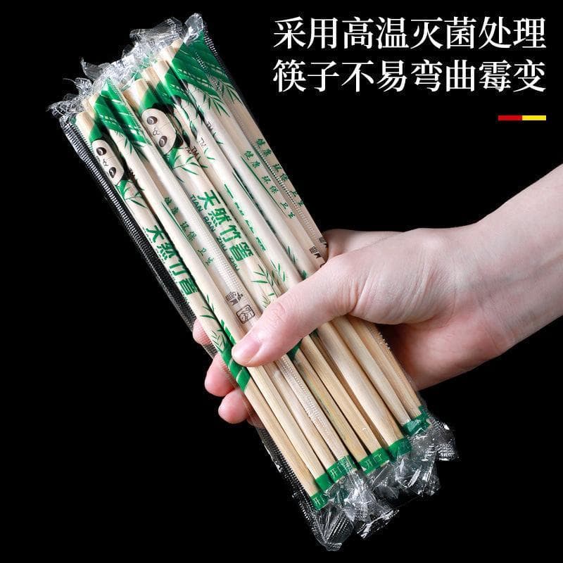 Pauzinhos descartáveis alongados, grossos, embalados individualmente, embalagem para viagem, pauzinhos de bambu, higiêni