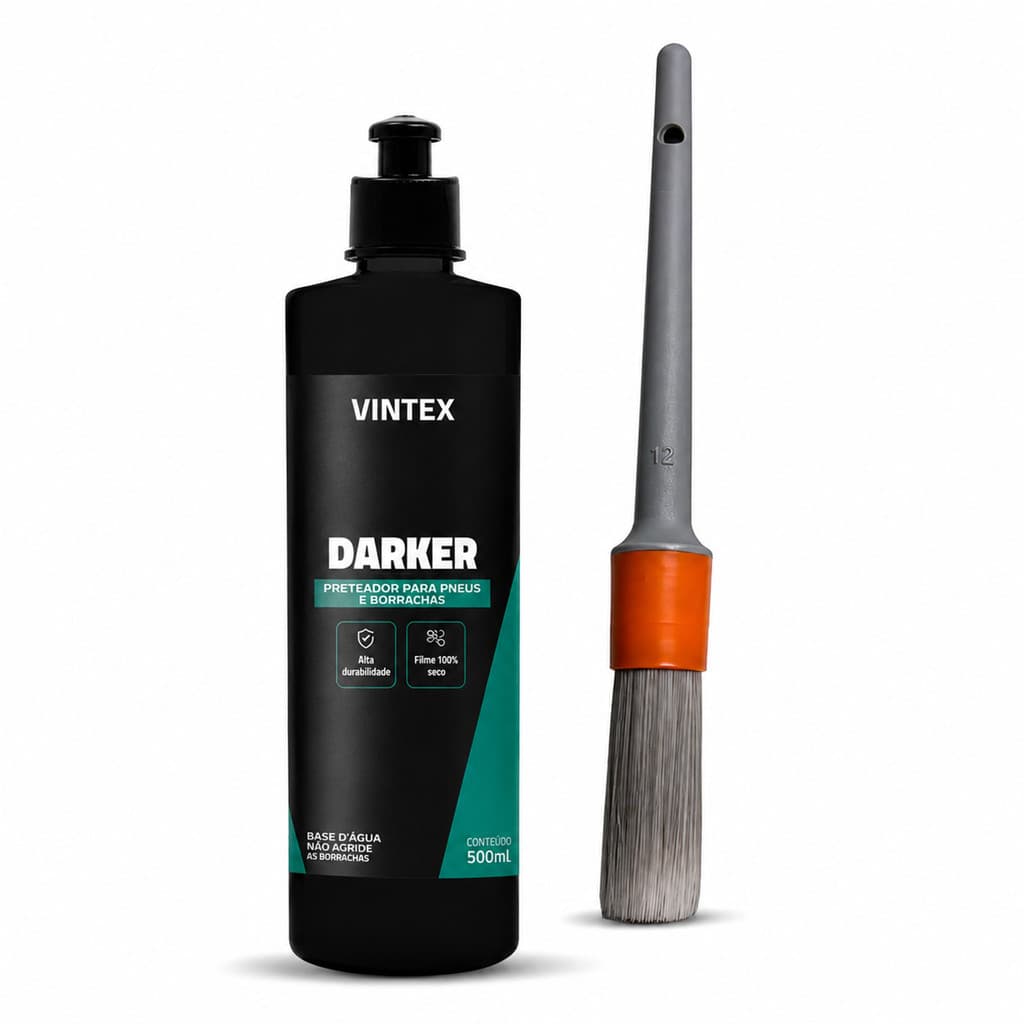 Pretinho Para Pneu Darker 500ml Vintex Vonixx Revitalizador De Pneus + Pincel JS