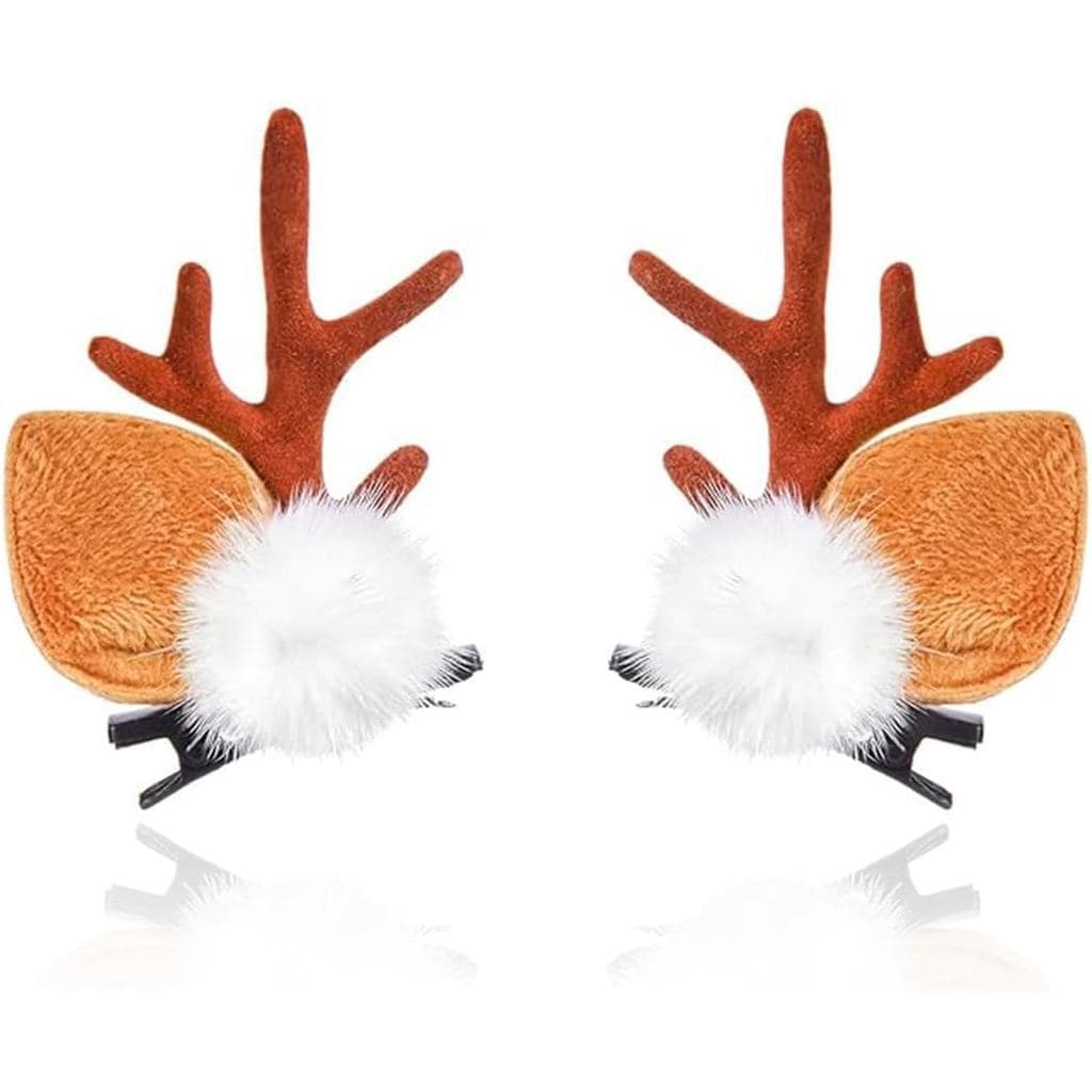 Presilhas de Cabelo de Natal BARTOSI com Chifres de Rena, Acessórios de Cabelo de Natal para Mulheres (Pacote com 2)