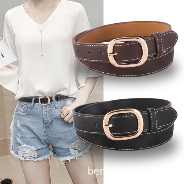 cinto masculino plus size cinto masculino couro legítimo ✶Novo estilo de linha dupla masculino feminino cinto pu jovens