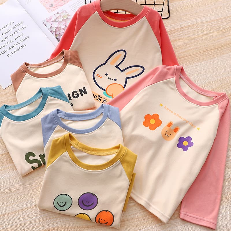 Bebê menina manga comprida camiseta primavera moda menina doce camisa de fundo 2025 primavera outono novo estilo versão