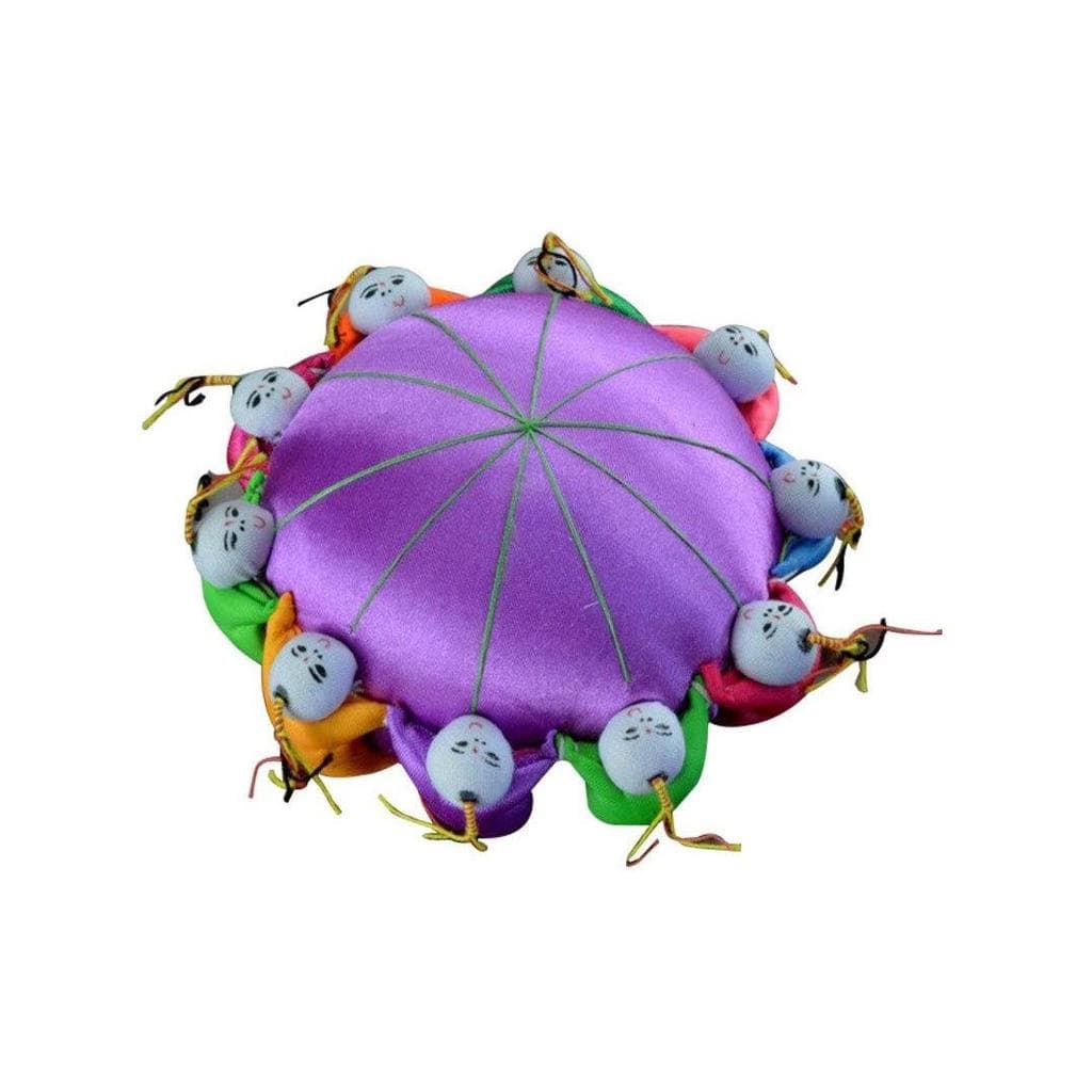 Base de Material estilo étnico prático crianças armazenamento Baizi Wai sentado costura pequeno presente agulha gravata