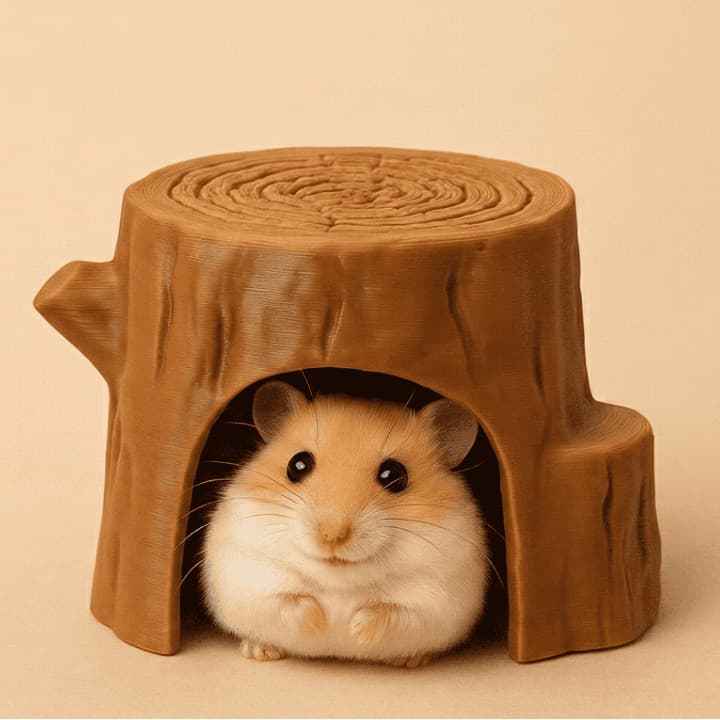 Toca Tronco de Árvore Realista - Esconderijo para Hamster e Pequenos Repteis