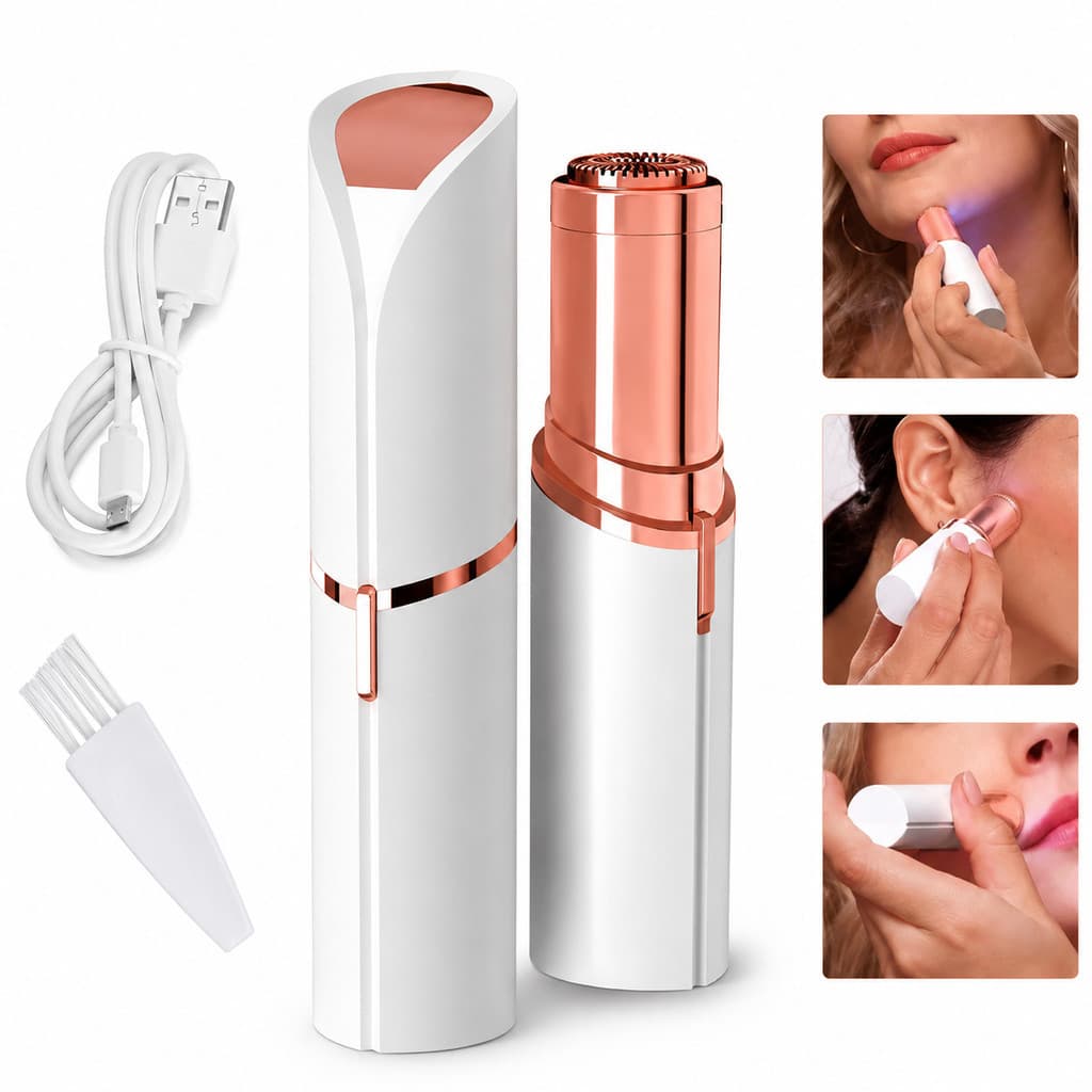 Depilador Facial Portátil USB em Formato de Batom para Buço e Rosto ANJGG BRASIL