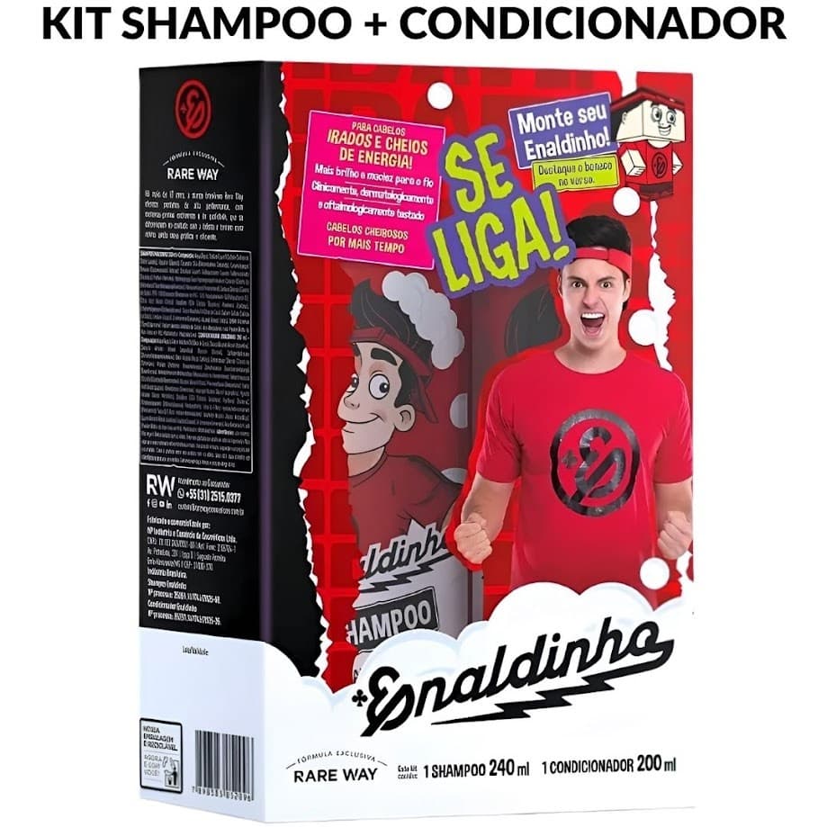 Kit Banho Infantil Enaldinho Shampoo 240 ml e Condicionador 200 ml Rare Way