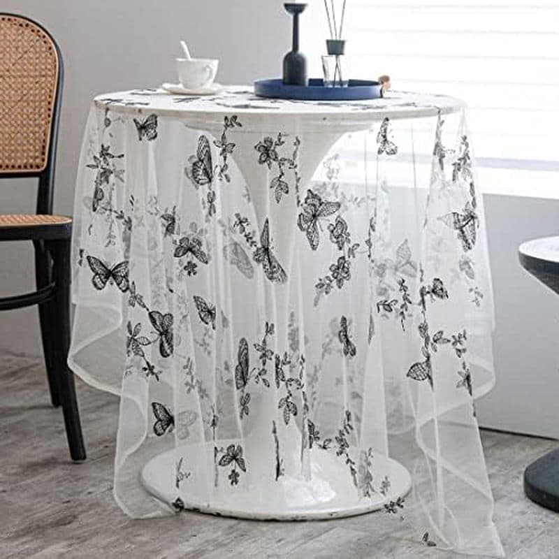 Toalha De Mesa De Renda Bordada Floral Vctops Sobreposição De Capa Colorida Para Festa , Casamento , Cozinha , Jantar ,