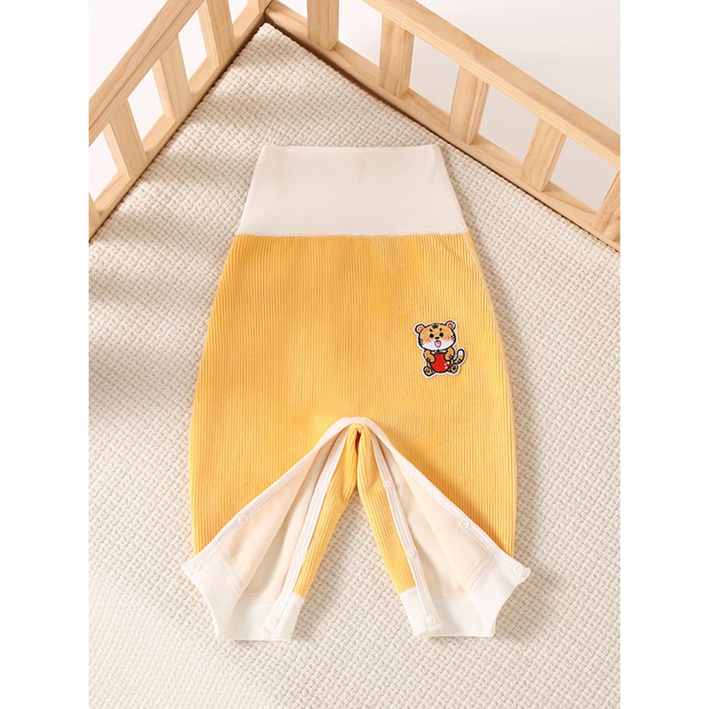 Bebê primavera outono estilo cintura alta calças de proteção da barriga masculino feminino calças do bebê recém-nascido