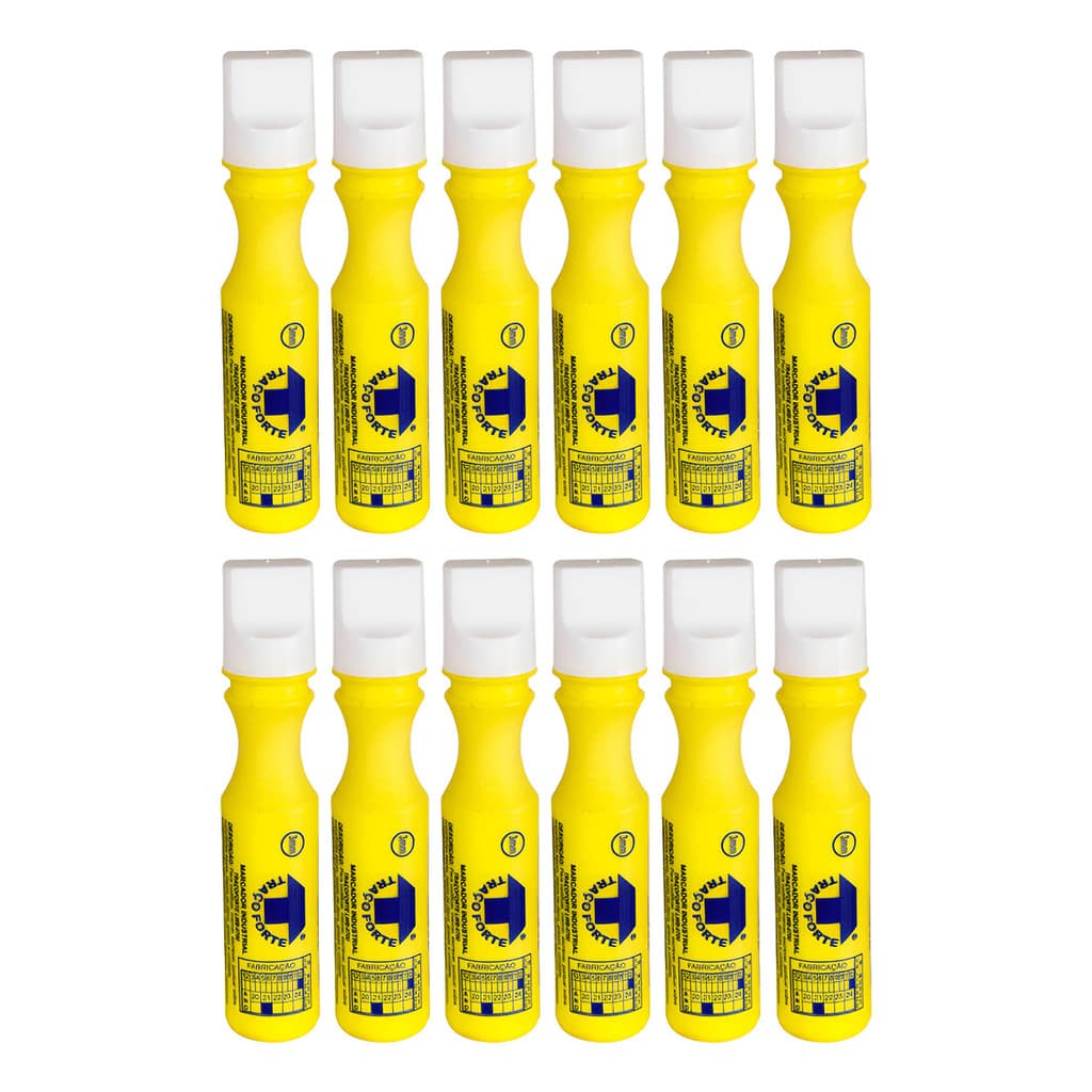 Marcador Industrial Permanente 3mm 6ml Traçoforte 12und