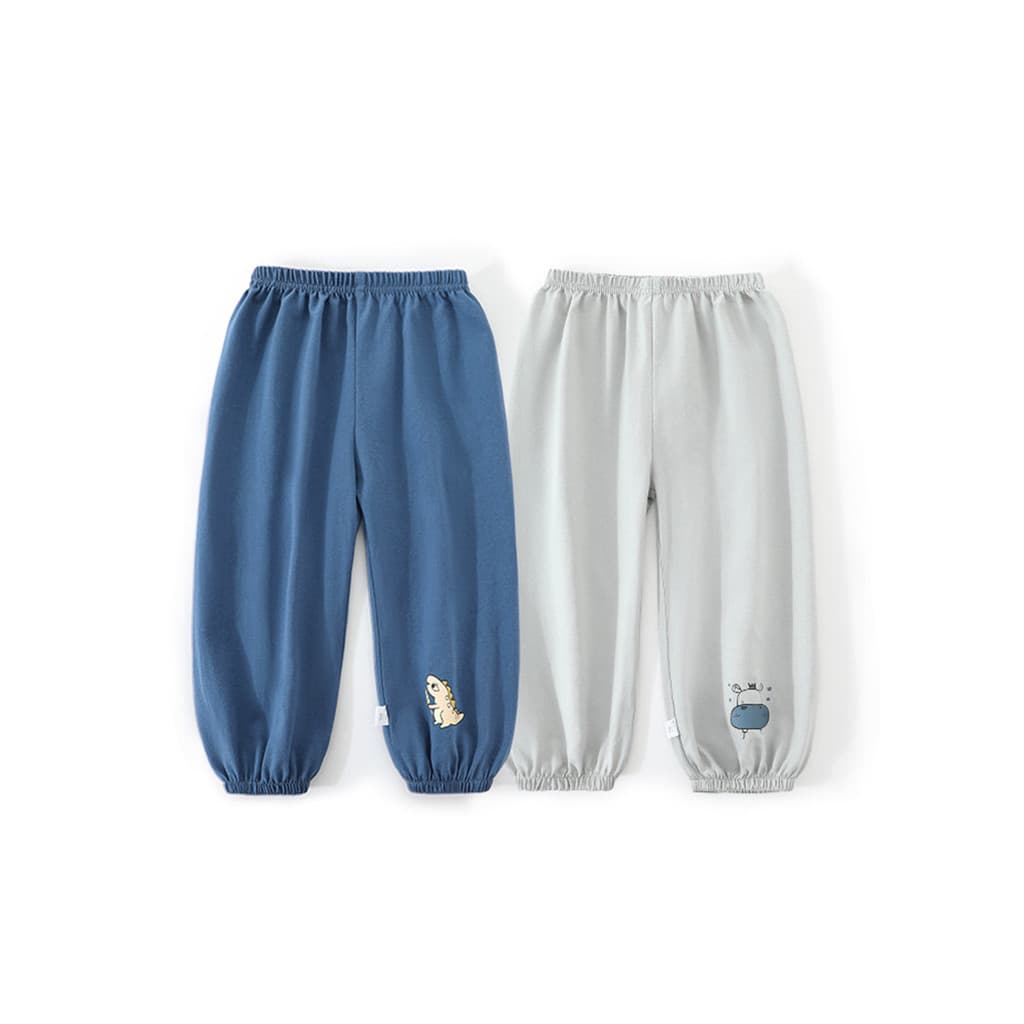 Verão estilo fino bebê Anti-Mosquito calças fechamento com vigas pé puro algodão Bloomers crianças calças casuais bebê L