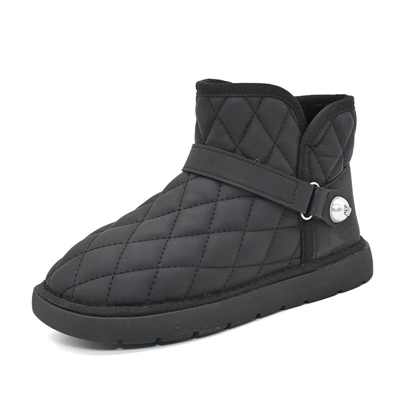 Dadong botas de neve femininas inverno novo estilo moda Casual salto baixo plana dedo do pé redondo confortável velo-vel