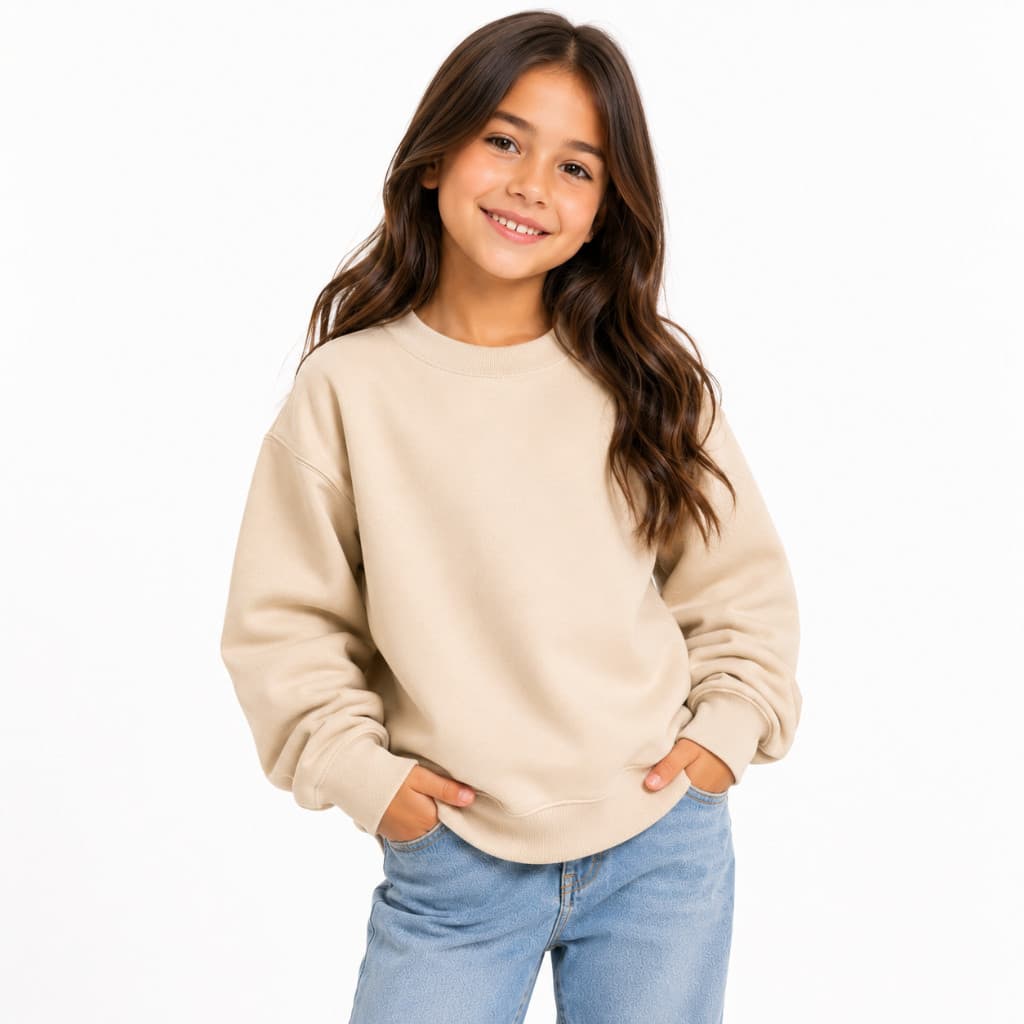 Moletom Infantil Feminino Moletom Fofo Feminino Casaco Gola Careca Moletom Sem Bolso