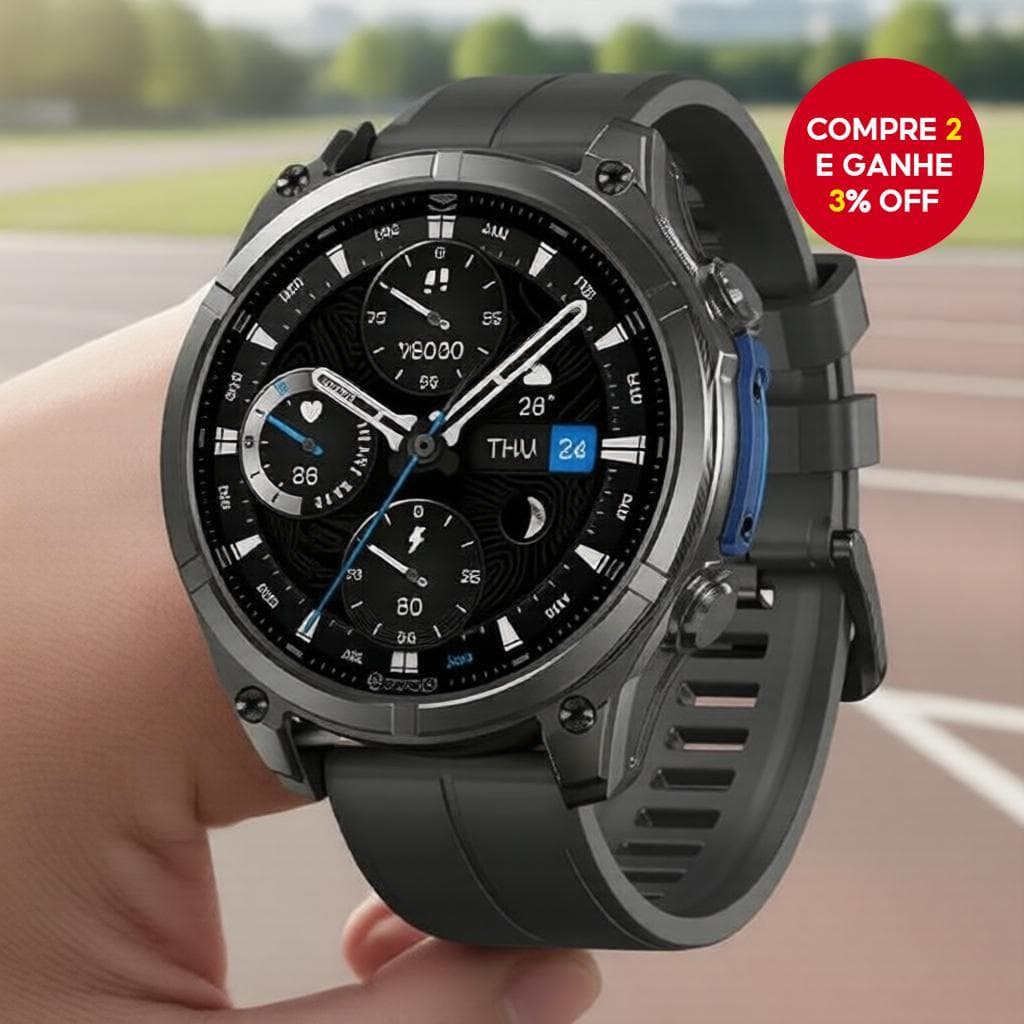 Zeblaze VIBE 8 Relógio Smartwatch Masculino, Tela AMOLED 1.43, Monitor de Frequência Cardíaca e Pressão Arterial,