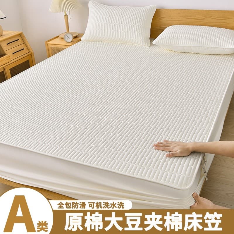 Lençol acolchoado de algodão cru classe A, peça única, antiderrapante, capa de cama espessada, colchão Simmons, capa pro