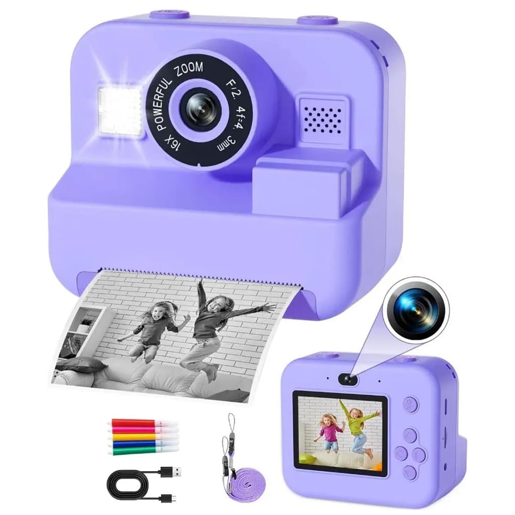 Camera Impressao Digital Instantanea Foto Video Jogo Fotografia Selfie Infantil Divertida Presente Dia Das Crianças